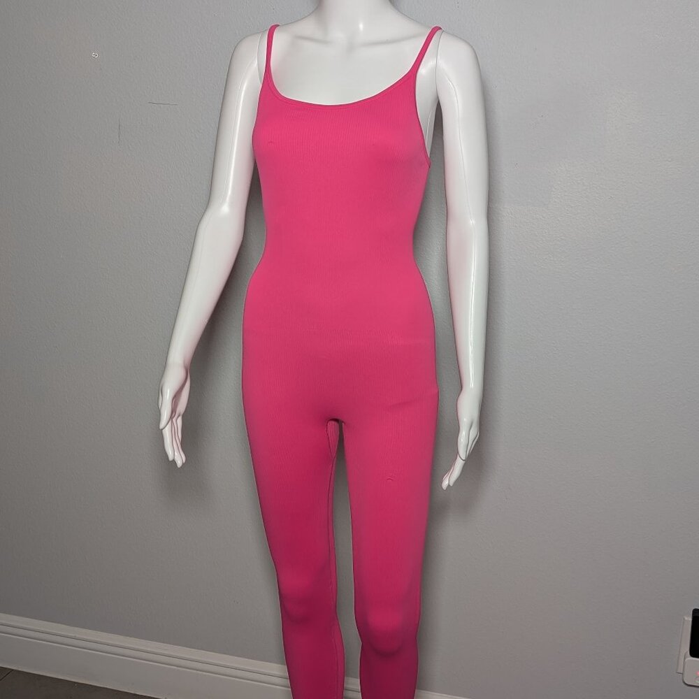 Hot Pink Seamless Bodysuit Jumpsuit – Size Medium